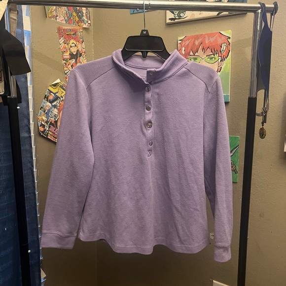 cute kendra scott purple long sleeve button up - Picture 5 of 5